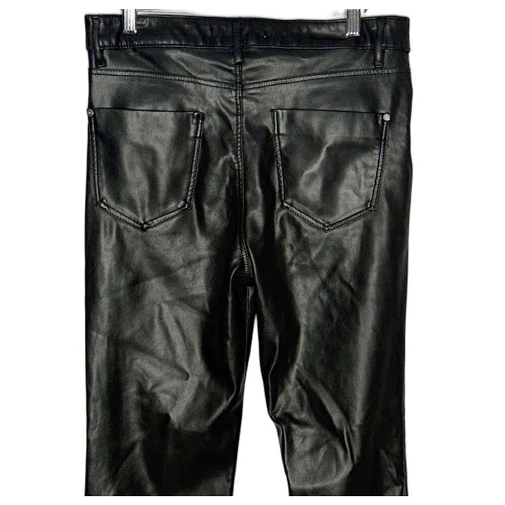 Zara Sleek Black Leather Flare Trousers - Picture 5 of 7